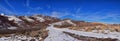 Winter Landscape panorama Oquirrh and Wasatch mountain views from Yellow Fork Canyon County Park Rose Canyon rim hiking trail by R