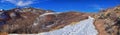 Winter Landscape panorama Oquirrh and Wasatch mountain views from Yellow Fork Canyon County Park Rose Canyon rim hiking trail by R