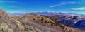 Winter Landscape panorama Oquirrh and Wasatch mountain views from Yellow Fork Canyon County Park Rose Canyon rim hiking trail by R