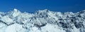 Winter landscape - Panorama of the ski resort Pitztaler Gletscher. Alps. Austria. Royalty Free Stock Photo