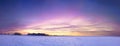 Winter landscape panorama with sunrise Royalty Free Stock Photo