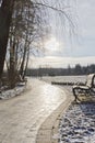 Winter landscape in the park Royalty Free Stock Photo