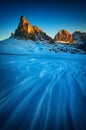 Winter landscape of Passo Giau, Dolomites, Italy Royalty Free Stock Photo