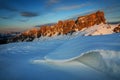 Winter landscape of Passo Giau, Dolomites, Italy Royalty Free Stock Photo