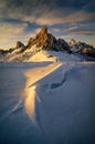 Winter landscape of Passo Giau, Dolomites, Italy Royalty Free Stock Photo