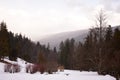 Winter landscape from Peles Castle Sinaia Romania Royalty Free Stock Photo