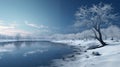 winter landscape , photo, realistic, photo realistic, background, AI generate
