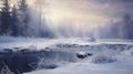 winter landscape , photo, realistic, photo realistic, background, AI generate