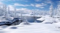 winter landscape , photo, realistic, photo realistic, background, AI generate