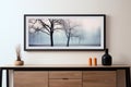 winter landscape photography hanging in a sophisticated black frame