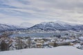 winter landscape of the port of Tromso in northern Norway