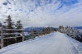 Winter landscape in Postavaru Mountains, Romania Royalty Free Stock Photo