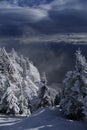 Winter landscape on the Postavaru Mountains, Romania Royalty Free Stock Photo