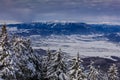 Winter landscape in Postavaru Mountains, Romania Royalty Free Stock Photo