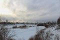 Winter landscape of a provincial Russian city