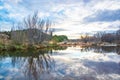 Winter landscape and reflections at Red Rock Crossing Royalty Free Stock Photo