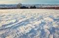 Winter Landscape with Ripple Marks on Snow Royalty Free Stock Photo