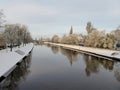 Winter landscape of the River Ouse, York Royalty Free Stock Photo