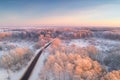 Winter landscape with road