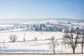 Winter landscape of romania village with snow Royalty Free Stock Photo