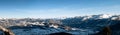 Winter landscape at the Rossfeld Panorama Road. Royalty Free Stock Photo