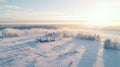 Winter Landscape In Rural Finland Drone Image Of Scenic Villagecore