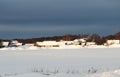 Winter landscape rural houses