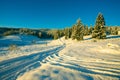 Winter landscape rural scenery. Bijambare nature park. Sarajevo. Royalty Free Stock Photo
