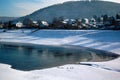 Winter landscape at Rursee in Eifel Germany