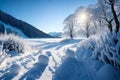 Winter landscape. It\'s snowy. Snowflakes, drifts of snow. At close range. Snowfall. Nature. Recording space, free space.
