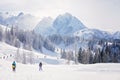 Winter landscape scene in a ski resort in Austria Royalty Free Stock Photo