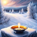 Winter Fantasy Landscape Scene