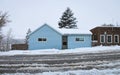 Snowy Sisseton Blue House Royalty Free Stock Photo