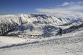 Winter landscape with Ski area of Resort of Bansko, Pirin Mountain, Bulgaria