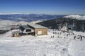 Winter landscape with Ski area of Resort of Bansko, Pirin Mountain, Bulgaria