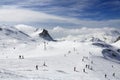 Winter landscape in the ski resort of La Plagne, France