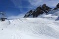 Winter landscape in the ski resort of La Plagne, France