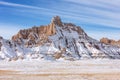 Winter landscape with snow in Badlands National Park, South Dakota Royalty Free Stock Photo