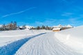 View of winter landscape with snow covered Alps in Seefeld, Austria