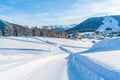 View of winter landscape with snow covered Alps in Seefeld, Austria Royalty Free Stock Photo
