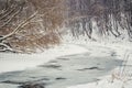 Winter landscape of snow-covered fields. Royalty Free Stock Photo