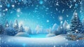 Winter landscape with snow and fir trees, Christmas background, Generative AI ilustrations Royalty Free Stock Photo