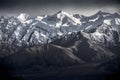 Winter landscape snow mountain with blue sky from Leh Ladakh India Royalty Free Stock Photo