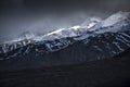 Winter landscape snow mountain high angle view from airplane Leh Ladakh India Royalty Free Stock Photo