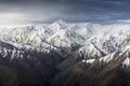 Winter landscape snow mountain high angle view from airplane Leh Ladakh India Royalty Free Stock Photo