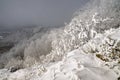 Zimní krajina se sněhem na horách, Sitno