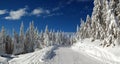 Zimná krajina so snehom na horách, Slovensko