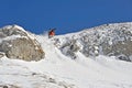 Winter landscape with a snowboarder Royalty Free Stock Photo