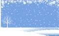 Winter landscape with snowflakes background