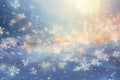 Winter landscape with snowflakes. Christmas and New Year background. A mesmerizing scene of snowflakes drifting in the wind, with